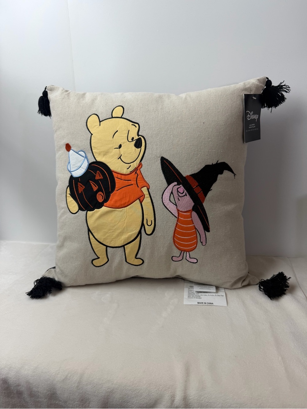 Disney Winnie the Pooh Halloween Embroidered Throw Pillow